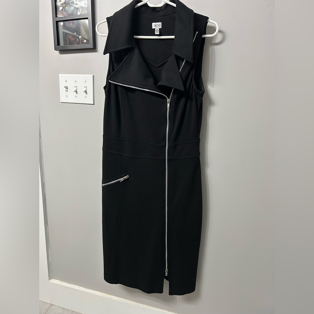 cache zipper moto black dress